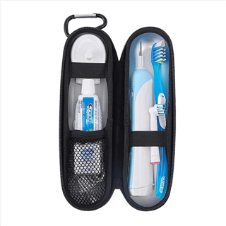 Zipper Carrying Thermoformed Round Eva Toothpaste Toothbrush Hard Travel Case For Oral B Toothbrush